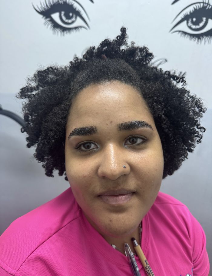 Client brows after brow lamination at Ellimak Aesthetics